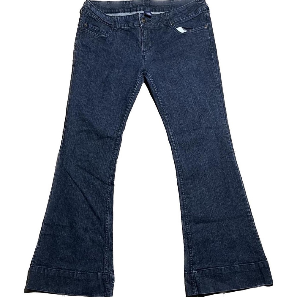 Blue asphalt bell bottoms size 15